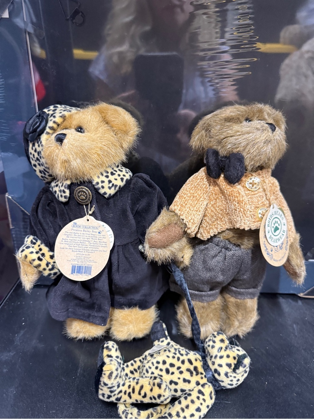Boyds Bears Bearwear Brown Plush Bailey Bear Leopard Print Gold Collection Seal